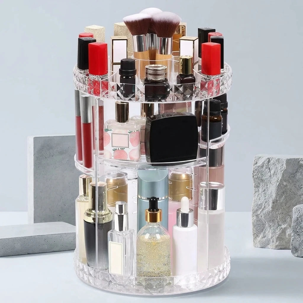Meivelle Diamond Pattern Rotating Storage Shelf