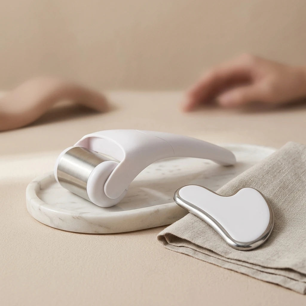 Stainless Steel Ice Roller & Gua Sha Set