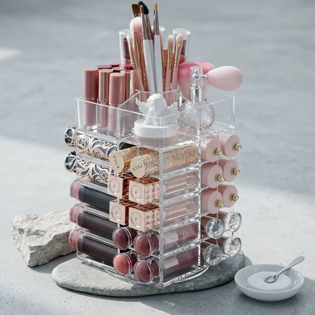 Meivelle 360 Rotating Acrylic Lipstick Organizer