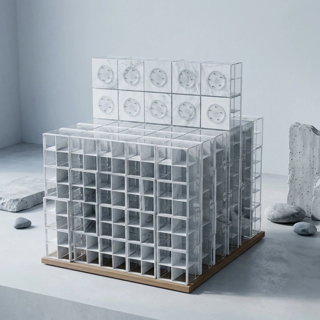 Meivelle 360 Rotating Marble Acrylic Organizer